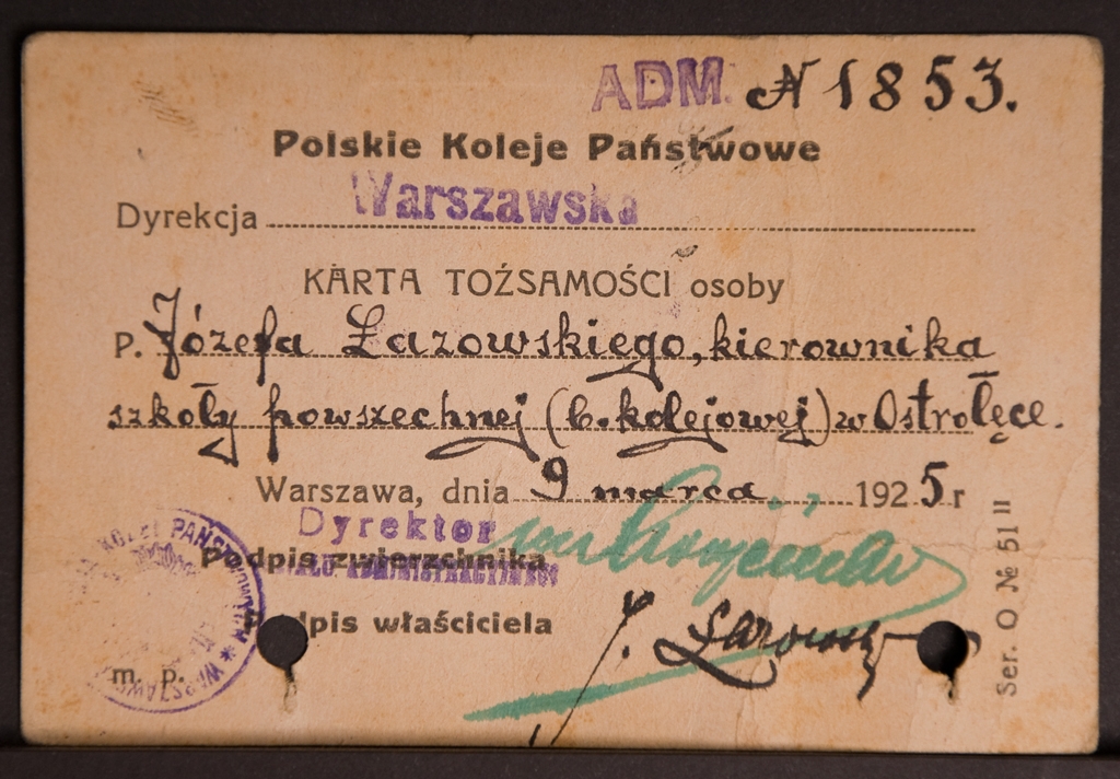 SZ3 w Ostrołęce kierownik szkoły z 1925 roku